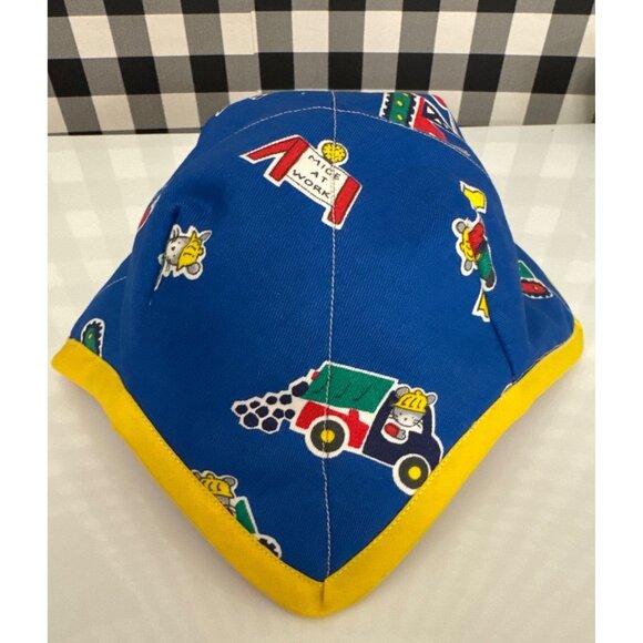 Handmade MICE AT WORK Microwave Safe Bowl Cozy Reversible Quilted Cozie Medium - Picture 2 of 6